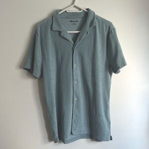 Madewell Mens Terry Cloth Easy Short Sleeve Button Up